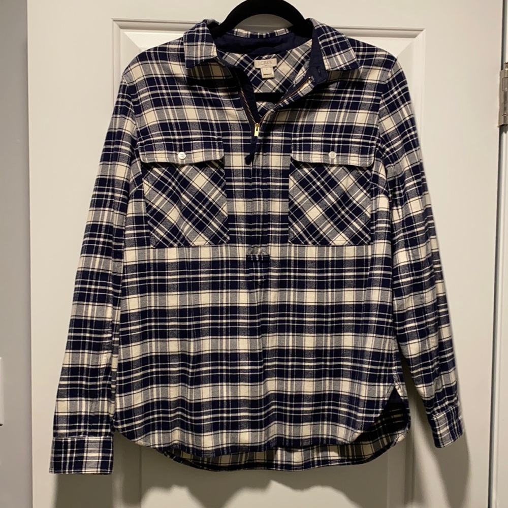 J. Crew quarter zip flannel
